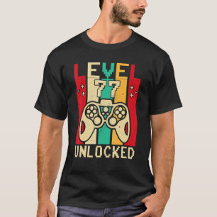 77th Grandpa Gamer Vintage Level 77 Unlocked Gamin T-Shirt
