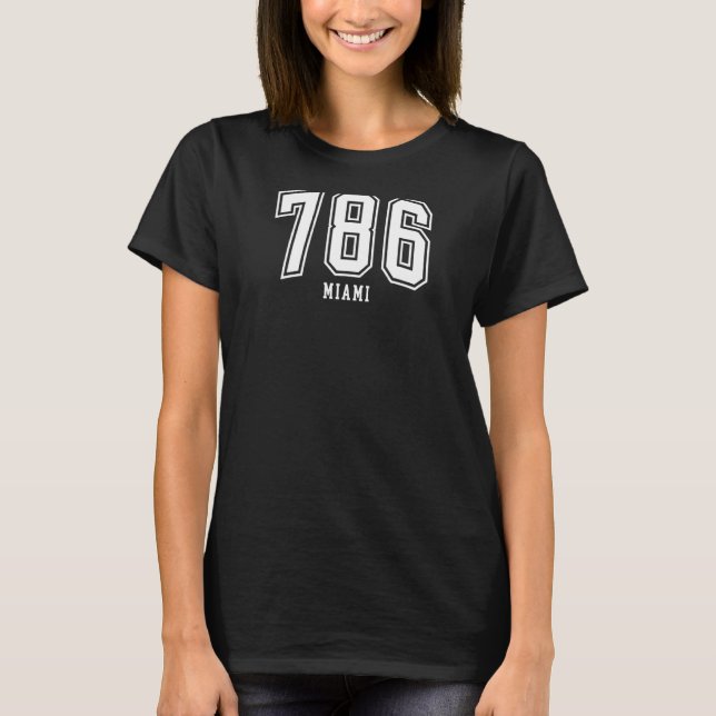 786 Miami FL Arched Athletic Design T-Shirt (Front)