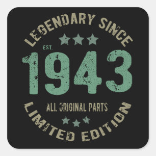 78 Year Old Bday Legend 78th Birthday Square Sticker