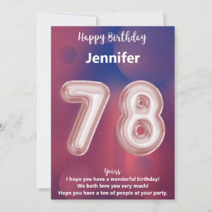 78 year old Happy Birthday card