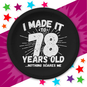 78 Year Old Sarcastic Meme Funny 78th Birthday Paper Plate