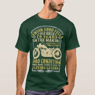 78 Years Old Biker Birthday Classic Vintage motorc T-Shirt