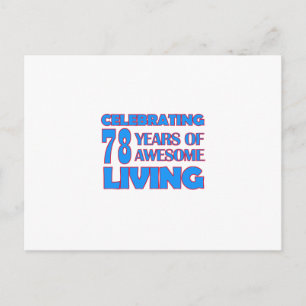 78 years old birthday designs postcard