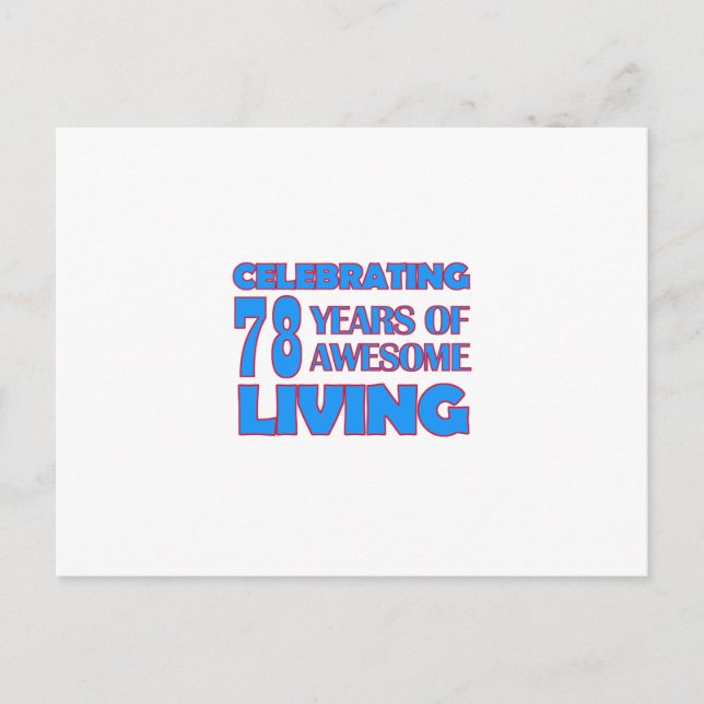 78 years old birthday designs postcard (Front)