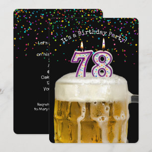 78th Birthday Beer Party Invitation