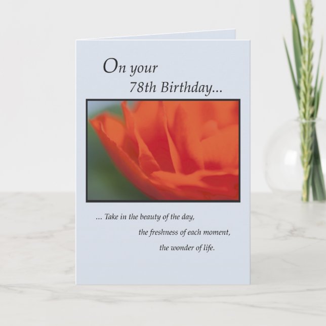 78th Birthday Flower Card (Front)