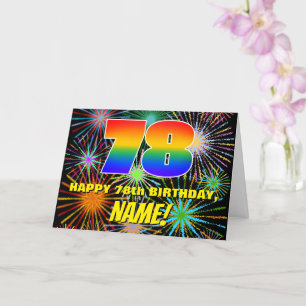 78th Birthday: Fun, Colourful Celebratory Firework Card
