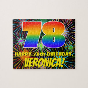 78th Birthday: Fun, Colourful Celebratory Firework Jigsaw Puzzle