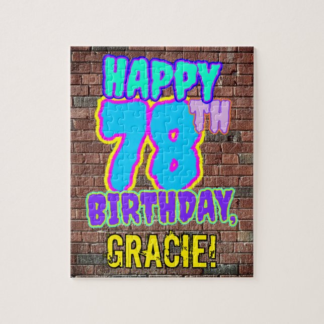 78th Birthday ~ Fun, Urban Graffiti Inspired Look Jigsaw Puzzle (Vertical)