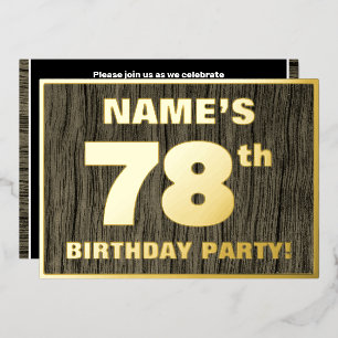 78th Birthday Party: Bold, Faux Wood Grain Pattern
