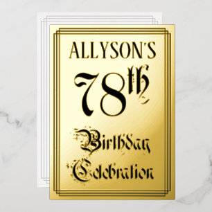 78th Birthday Party — Elegant Script + Custom Name