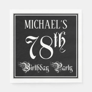 78th Birthday Party — Fancy Script + Custom Name Napkin