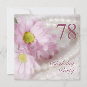 78th Birthday party invitation with daisies