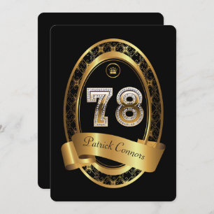 78th,birthday party woman man,elegant colour invitation