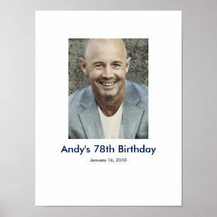 78th Birthday photo custom Sign In Party Board 78