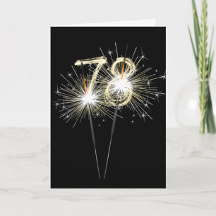 78th Birthday Sparklers on Black Card