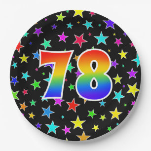 78th Event: Bold, Fun, Colourful Rainbow 78 Paper Plate
