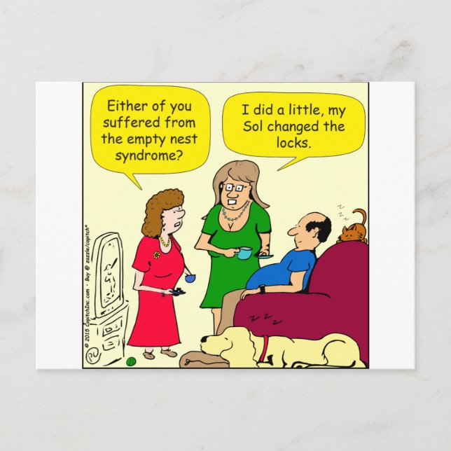 792 empty nest syndrome cartoon postcard (Front)