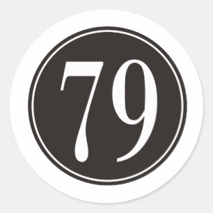 #79 Black Circle Classic Round Sticker