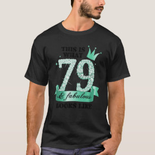 79 & Fabulous I Turquoise White Party Group Photo  T-Shirt
