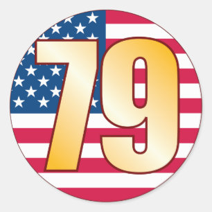 79 USA Gold Classic Round Sticker