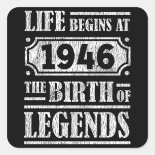 79 Year Old 1946 Birth Of Legend 79th Birthday Square Sticker