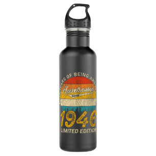 79 Year Old 1946 Retro Awesome 79th Birthday Gift 710 Ml Water Bottle