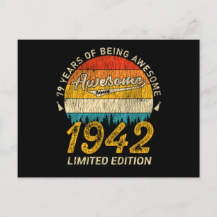 79 Year Old Bday 1942 Awesome Since 79th Birthday Postcard