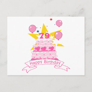 79 Year Old Birthday Cake Postcard