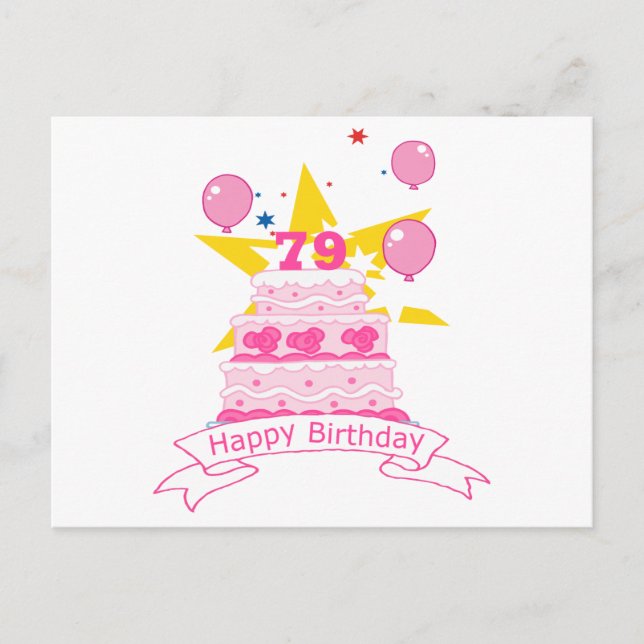 79 Year Old Birthday Cake Postcard (Front)