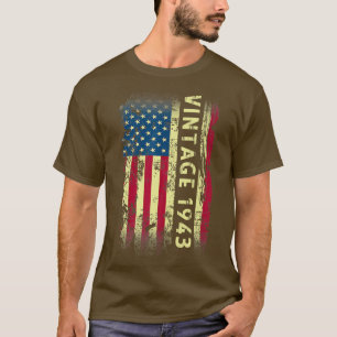 79 Year Old Gifts Vintage 1943 American Flag 79th T-Shirt