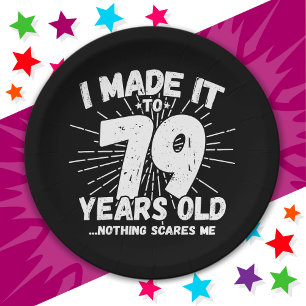 79 Year Old Sarcastic Meme Funny 79th Birthday Paper Plate
