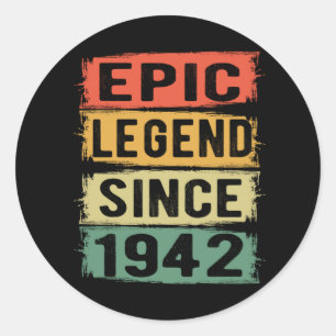 79 Years Old Bday 1942 Epic Legend 80th Birthday Classic Round Sticker