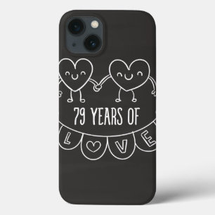 79th Anniversary Gift Chalk Hearts iPhone 13 Case
