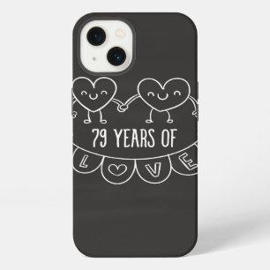79th Anniversary Gift Chalk Hearts iPhone 13 Case