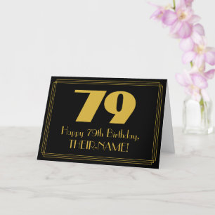 79th Birthday: Art Deco Inspired Look "79" & Name Card