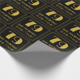 79th Birthday ~ Art Deco Inspired Look "79", Name Wrapping Paper