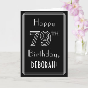 79th Birthday: Art Deco Style # 79 & Custom Name Card