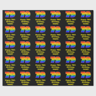 79th Birthday: Fun, Colourful Rainbow Inspired # 7 Wrapping Paper