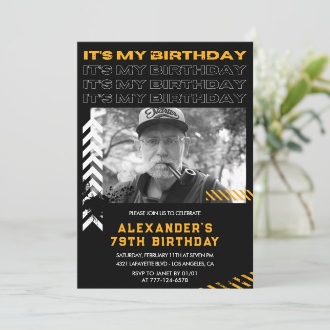 79th birthday invitations Men Photo Spray paint (Standing Front)