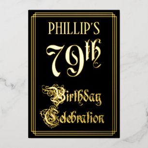 79th Birthday Party — Fancy Script & Custom Name
