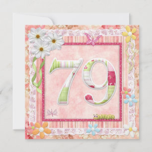 79th birthday party scrapbooking style invitation