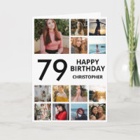 79th Birthday Photo Collage 13 Photos Black White