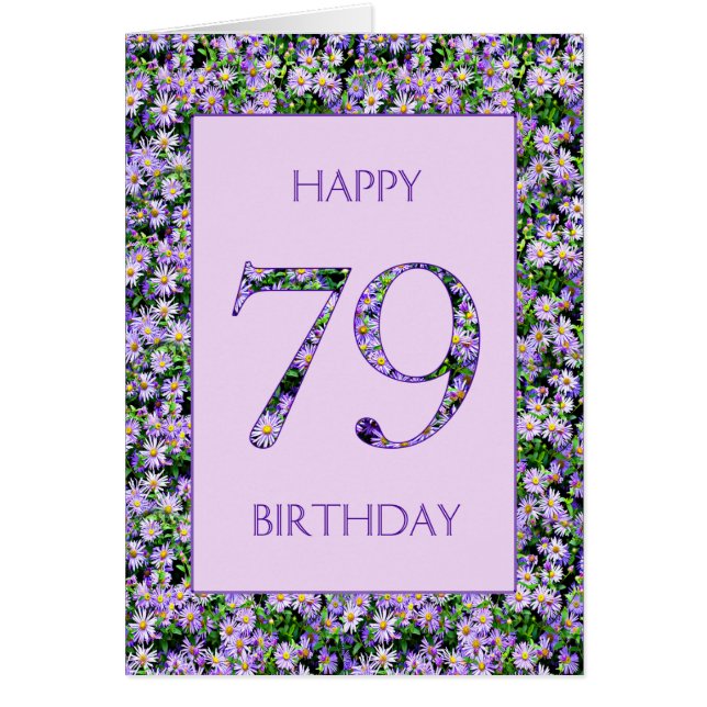 79th Birthday Purple Daisies (Front)