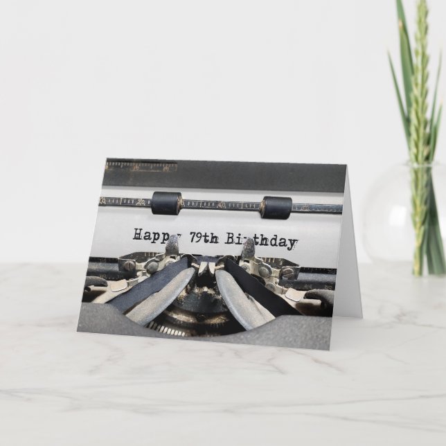 79th Birthday Retro Typewriter    Card (Front)