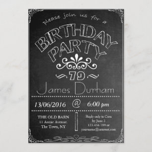 79th Chalkboard Birthday Celebration Invitation