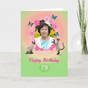 79th photo card with cats and butterflies,