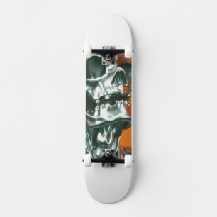 7 3/4" Silver Skull Skateboard