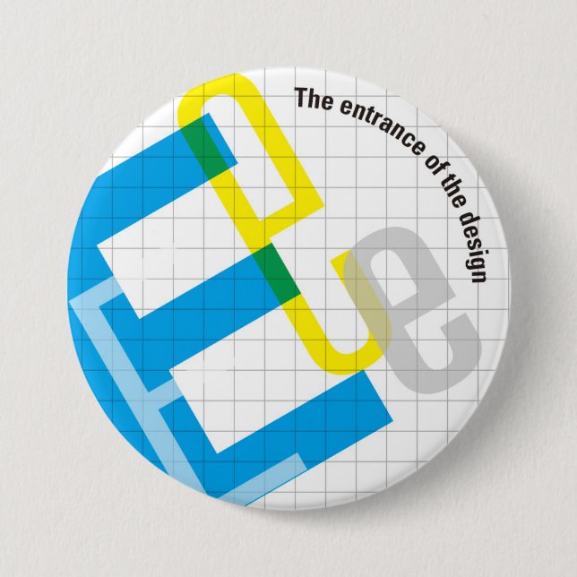 7.6cm Can batch [Grid] 7.5 Cm Round Badge (Front)