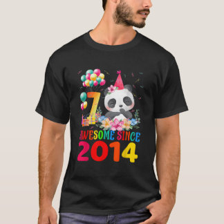 7 7Th Panda Awesome Since 2014 T-Shirt